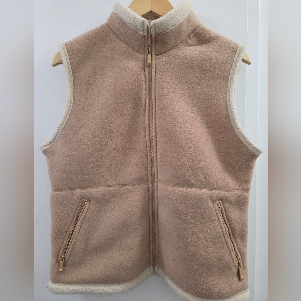 Vintage North End Tan Sleeveless Fleece Vest